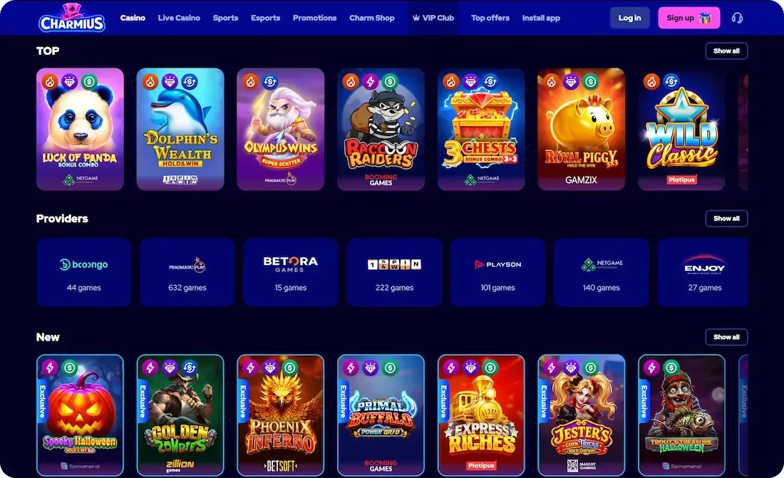 charmius casino games